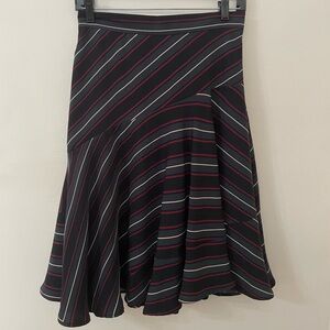 Ann Taylor Asymmetrical Striped Skirt in Black and Red
